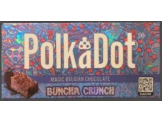 Polkadot Buncha Crunch Belgian Chocolate Bar.