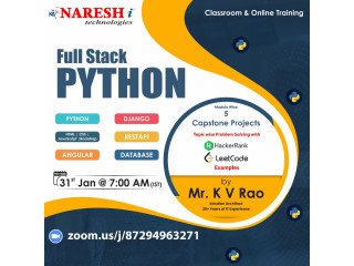Top Course Training Full Stack Python by Mr.K.V.Rao - NareshIT