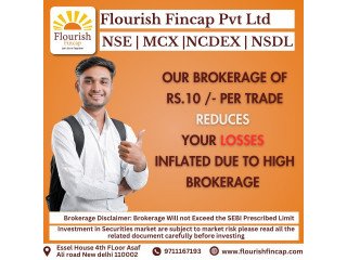 Lowest stock market brokerage in Delhi : Flourish Fincap