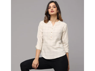 High V Neck Top with 3/4 Sleeve