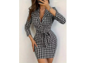 2024-new-european-design-sexy-woman-grid-party-dress-v-neck-knee-length-hot-small-0