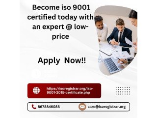 Become iso 9001 certified today with an expert  @ low-price