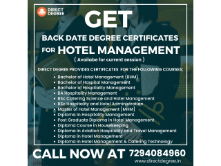 Get Backdated Certificates for Hotel Management Courses