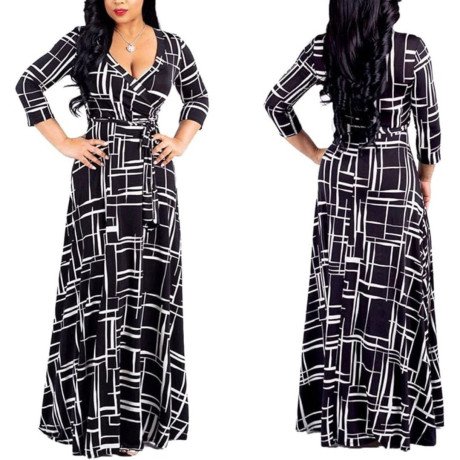 fandee-plus-size-maxi-dress-for-women-casual-summer-sundress-v-neck-34-sleeve-big-0