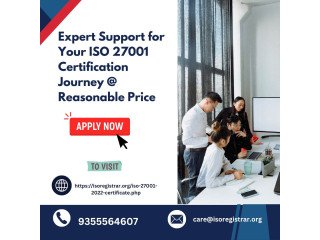 Expert Support for Your ISO 27001 Certification Journey @ Reasonable Price