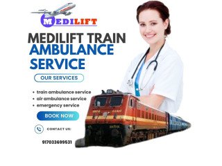 Select Medilift Train Ambulance in Kolkata for bed-to-bed Transfer Service