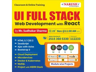 Best UI Full Stack Web Development with React Js Training - NareshIT