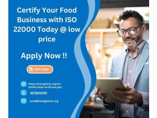 Certify Your Food Business with ISO 22000 Today @ low price