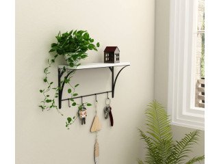 Minimalist Hedwig Wall Shelf with Hooks