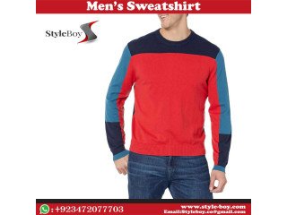 Men's Color Block Creck Neck Sweater.